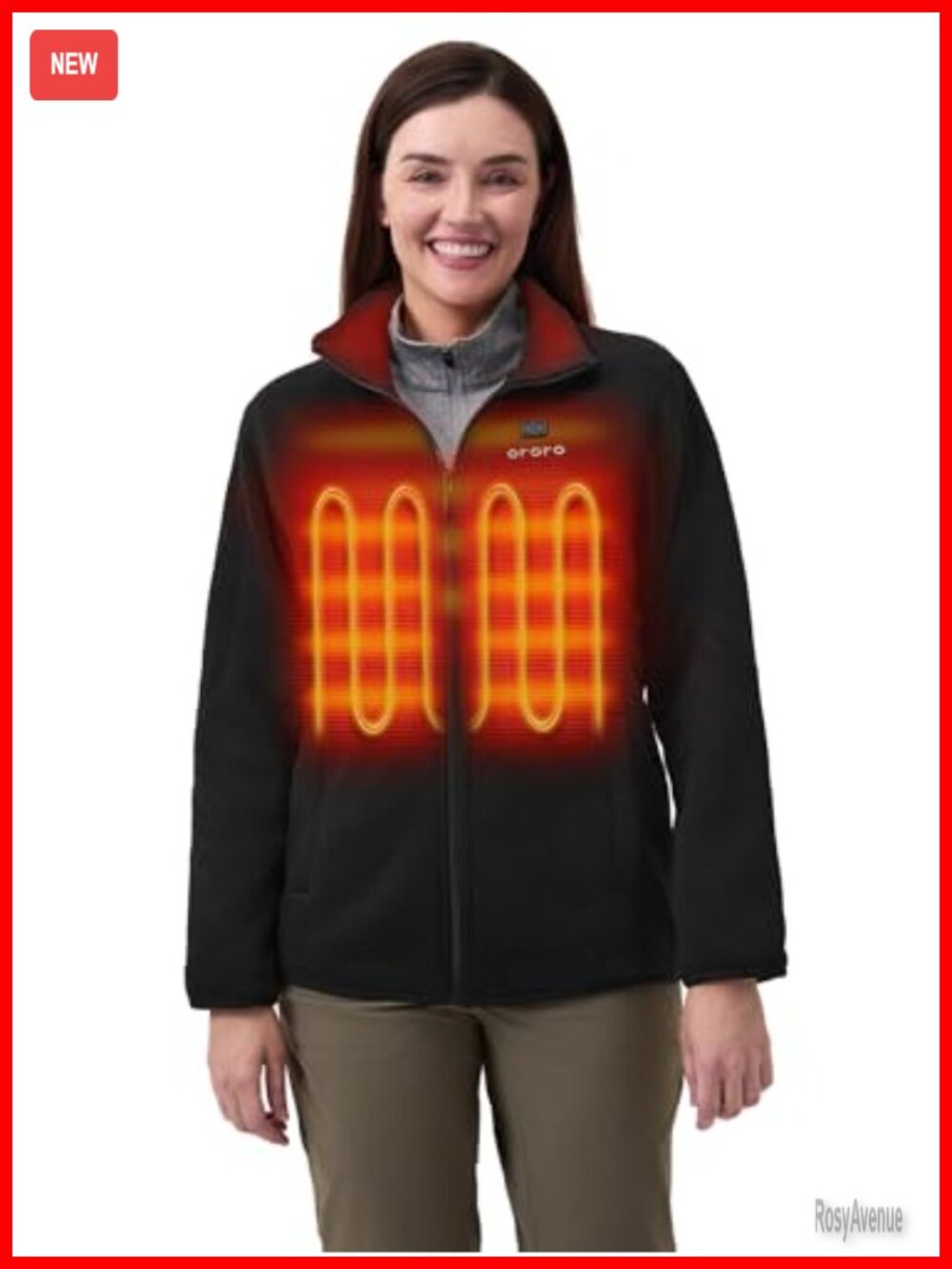 ORORO Women's Heated Fleece Jacket Lightweight 4-Zone Heating Layer